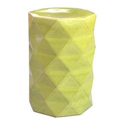 Fern Green Octagon Geometric Garden Stool - Accent And Garden Stools