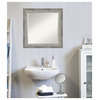 Waveline Silver Narrow Beveled Bathroom Wall Mirror - 24.5 x 24.5 in.
