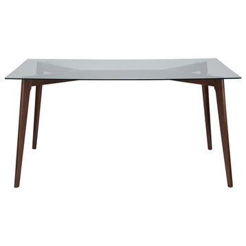 35.25"x59" Glass Table, Walnut