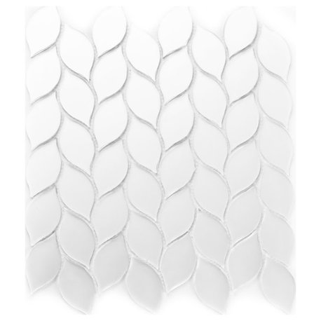 Frosted Mirror 11"x13" Glass Mosaic Tile,Snowy White