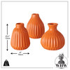 3 Piece Orange Crush Scandi Vases