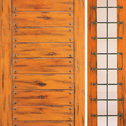 Door with One Sidelite Exterior Prehung Knotty Alder, Flush - Front Doors