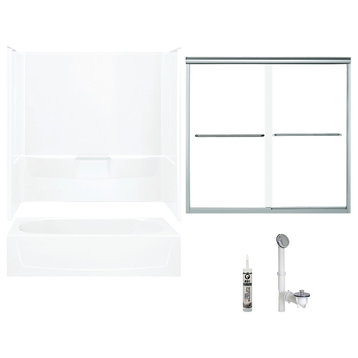 Sterling Performa Left-Hand Drain Bathtub Shower Kit 72"x40"x48", White