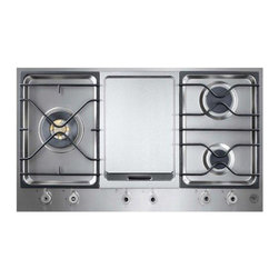 Bertazzoni 36" Design Series Segmented Cooktop With Griddle Stainless | PM3630GX - Cooktops