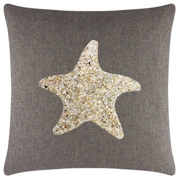 Sparkles Home Shell Starfish Pillow - 20x20" - Brown