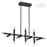 Dainolite - Contemporary Linear Chandelier Francesca 64W, Matte Black - 40" Matte Black Francesca Chandelier. This 64W integrated LED is recommended for the ceiling in a Foyer or Hall. It is covered by a 5 Years Warranty and is suitable for either a residental or commercial space.