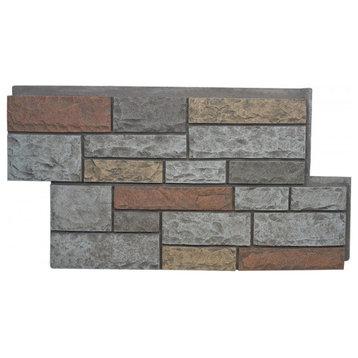 Cambrige Faux Stone Wall Panel, Mountain Sky, 24"x48" Wall Panel