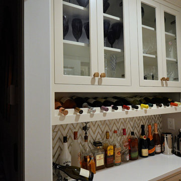 Chappaqua NY - Custom White & Navy Cabinets w/ Honey Bronze