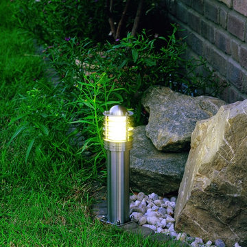 Trust 30 Outdoor Bollard, Stainless Steel Finish with Satin Shade