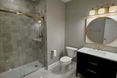 Inspiration for a transitional bathroom remodel in Indianapolis