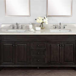 72 inch Distressed Double Single Sink Bathroom Vanity Marble Top - Bathroom Vanities And Sink Consoles
