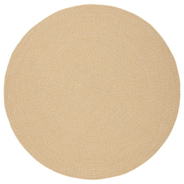 Safavieh Braided Brd315D Solid Color Rug, Beige and Tan, 6'0"x6'0" Round