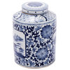 Tea Jar Service Items Vase DYNASTY Floral Landscape Medallion Colors