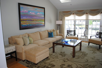 Transitional living room photo in New York