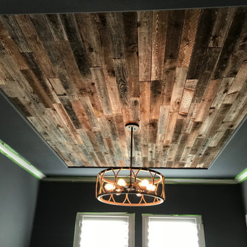 Shiplap Tray Ceiling in Office