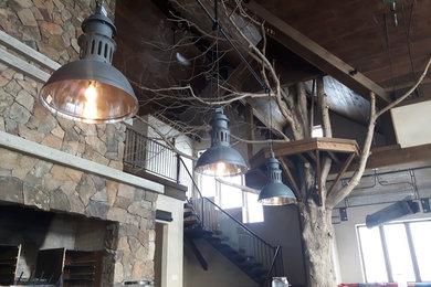 Dining room - industrial dining room idea in Toronto