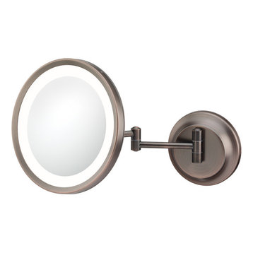 Single Sided 3500K Led Round Double Arm Wall Hardwired, Italian Bronze