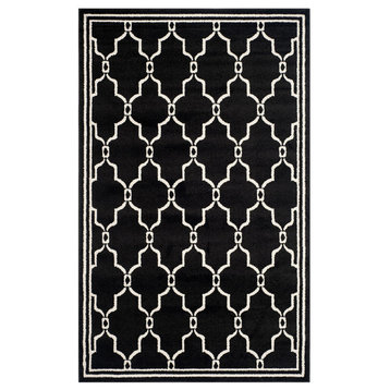 Safavieh Amherst Collection AMT414 Rug, Anthracite/Ivory, 4'x6'