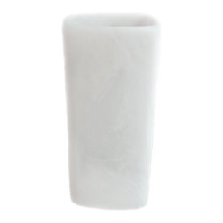 Martha Sturdy - Martha Sturdy resin free form vase in white marble - Home Decor