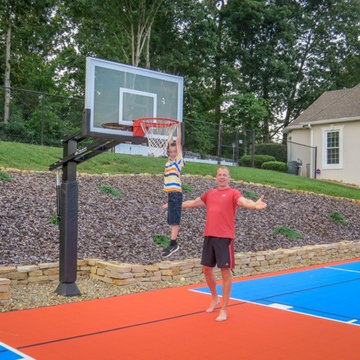 michael p's Pro Dunk Gold Basketball System on a 30x60 in Kingsport, TN