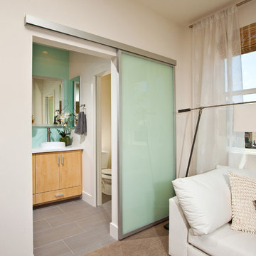 Sliding Passage Door | Satin Aluminum Surface Mounted Top Hung Sliding Door