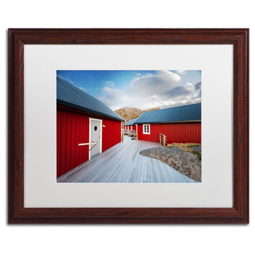 Philippe Sainte-Laudy 'Rorbus Village' Art, Wood Frame, 16"x20", White Matte