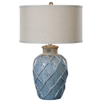 Uttermost Parterre Table Lamp, Pale Blue