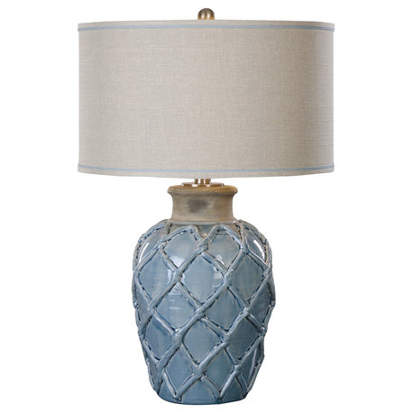 Uttermost Parterre Table Lamp, Pale Blue