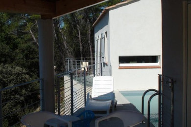 Inspiration pour une terrasse minimaliste.