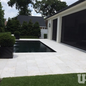 16x16 Sand Blast Pearl Marble Pavers