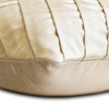 Designer Ivory Satin King 90"x18" Bed Runner, Pintucks, Textured Glazed Satin
