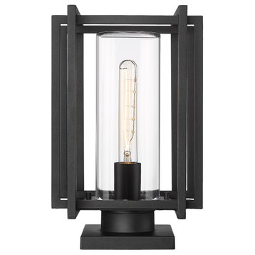 Golden Lighting 6071-OPR CLR Tribeca 14" Tall Post Light - Natural Black