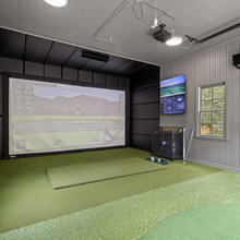 Modern Garage Golf Simulator Lounge