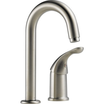Delta 134 / 100 / 300 / 400 Series Single Handle Bar / Prep Faucet, Stainless