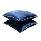 Solid Color 18x18 Velvet Navy Blue Throw Pillows Cover for Couch, Navy Shimmer