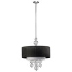 Cyan Design - Kravet Pendant - The Kravet Pendant Light makes a pretty focal piece in an entryway or dining room. Featuring a pleated black drum shade, chrome hardware, and stacked glass ball pieces, this pendant light is sophisticated and current. Hang it in a transitional style home.