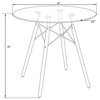 Leisuremod Dover Round Bistro Glass Top Dining Table W/ Natural Wood Eiffel...
