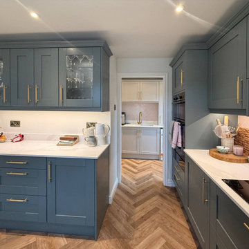 Green & Light Pink Shaker Kitchen in Thrapston