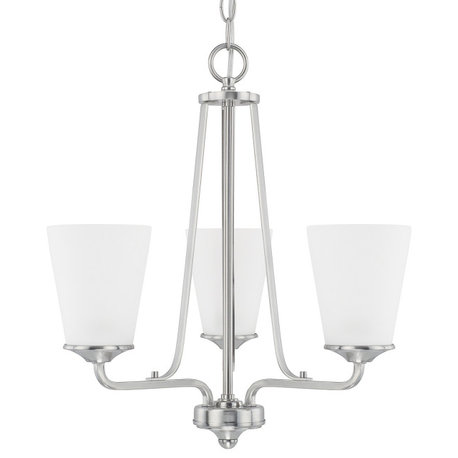 Capital Lighting 414131-331 Braylon 3 Light 18"W Chandelier - Brushed Nickel