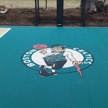 Swampscott Massachusetts Backyard Basketball Court