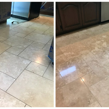 Travertine Cleaning, Polishing & Grout Color Seal Tempe, AZ