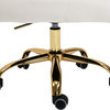 Arden Swivel and Adjustable Velvet Upholstered Office Chair, Cream, Gold Base