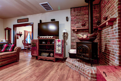 Inspiration for a craftsman living room remodel in Oklahoma City
