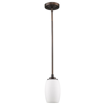 Sophia 1-Light Oil-Rubbed Bronze Pendant With Frosted Glass Shade