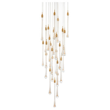 MIRODEMI® Castagniers | Staircase Gold Crystal Chandelier, 18 Lights (2)