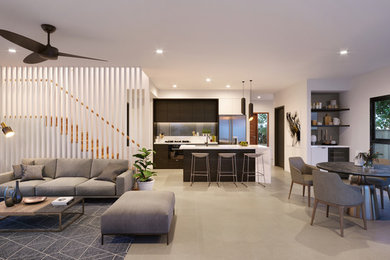 Inspiration for a contemporary living room in Brisbane.