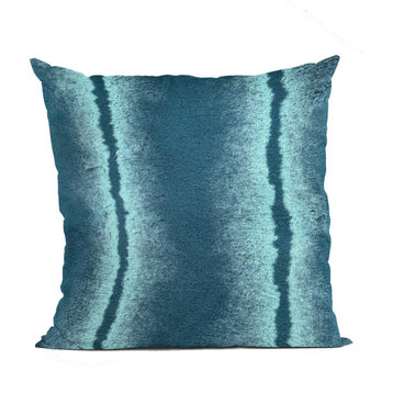 Plutus Teal Fluffy Fields Faux Fur Luxury Throw Pillow, Teal, 22" x 22"