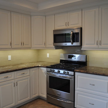 custom maple cabinetry in Swiss Coffee