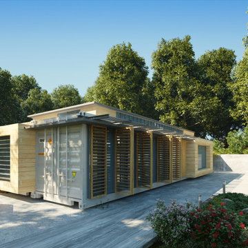 modern house from shipping contianer