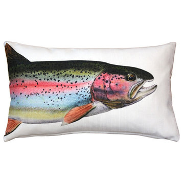 Pillow Decor - Rainbow Trout Fish Pillow 12x20